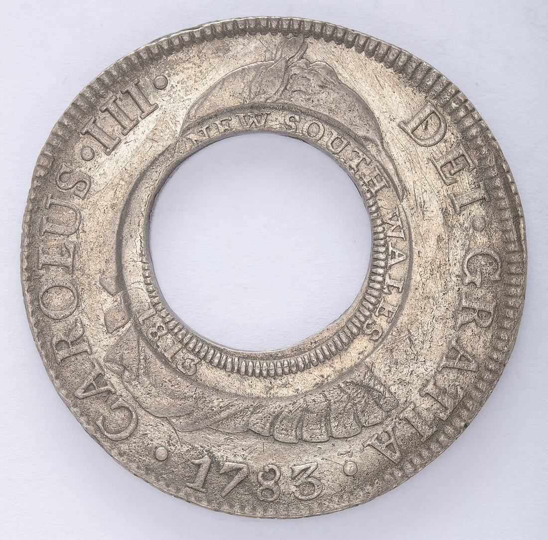 A historic Australian holey dollar coin