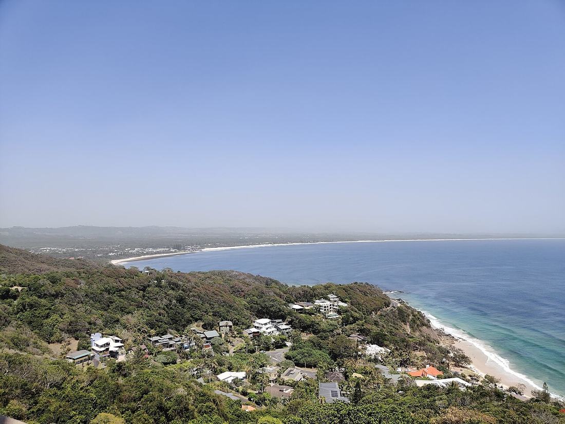 The beach viewed from Cape Byron lighthouse, New South Wales